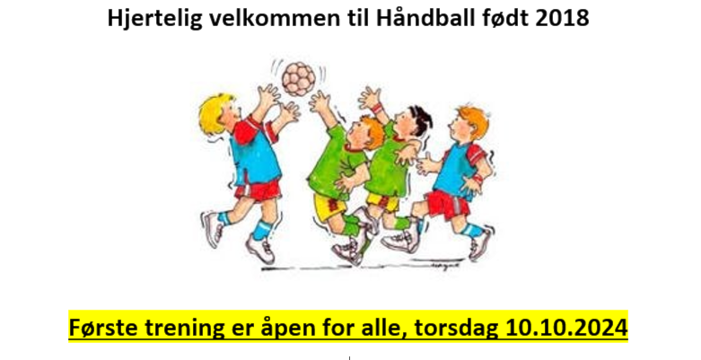 Hjertelig velkommen til Håndball født 2018